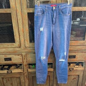 Guess Blue Distressed Skinny Jeans